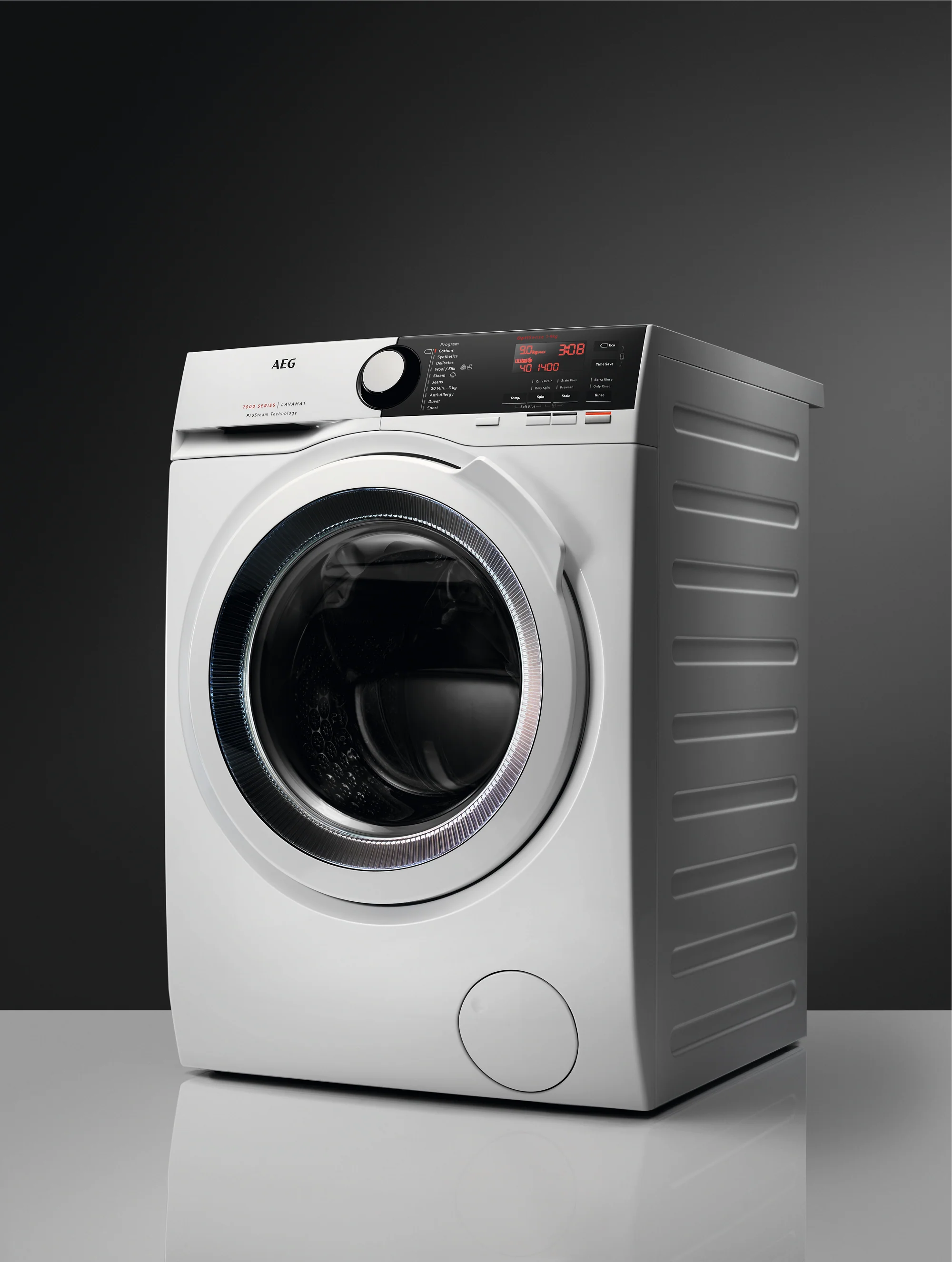 AEG Standalone Frontload Washer 8 Kg, Free standing, Prosense technology, Pro Steam, Eco Wash, White, LFX7G7224FB - Image 2