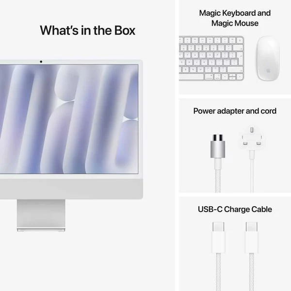 Apple iMac 24-inch (2024), M4 chip with 10-core CPU, 16GB RAM, 256GB SSD, 10-core GPU, 4.5K Retina Display, English Keyboard, UAE Version, Silver, MWUU3ZS/A - Image 7