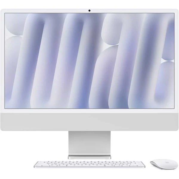 Apple iMac 24-inch (2024), M4 chip with 8-core CPU, 16GB RAM, 256GB SSD, 8-core GPU, 4.5K Retina Display, Eng-Arb Keyboard, UAE Version, Silver, MWUC3AB/A