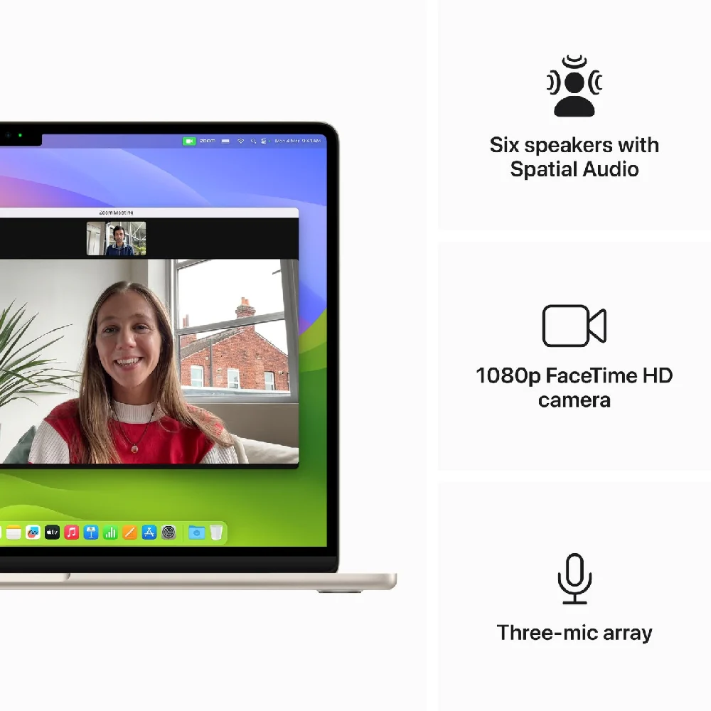 Apple MacBook Air 15-Inch M3 chip with 8 core CPU and 10 core GPU 8GB/256GB SSD Starlight - Image 6