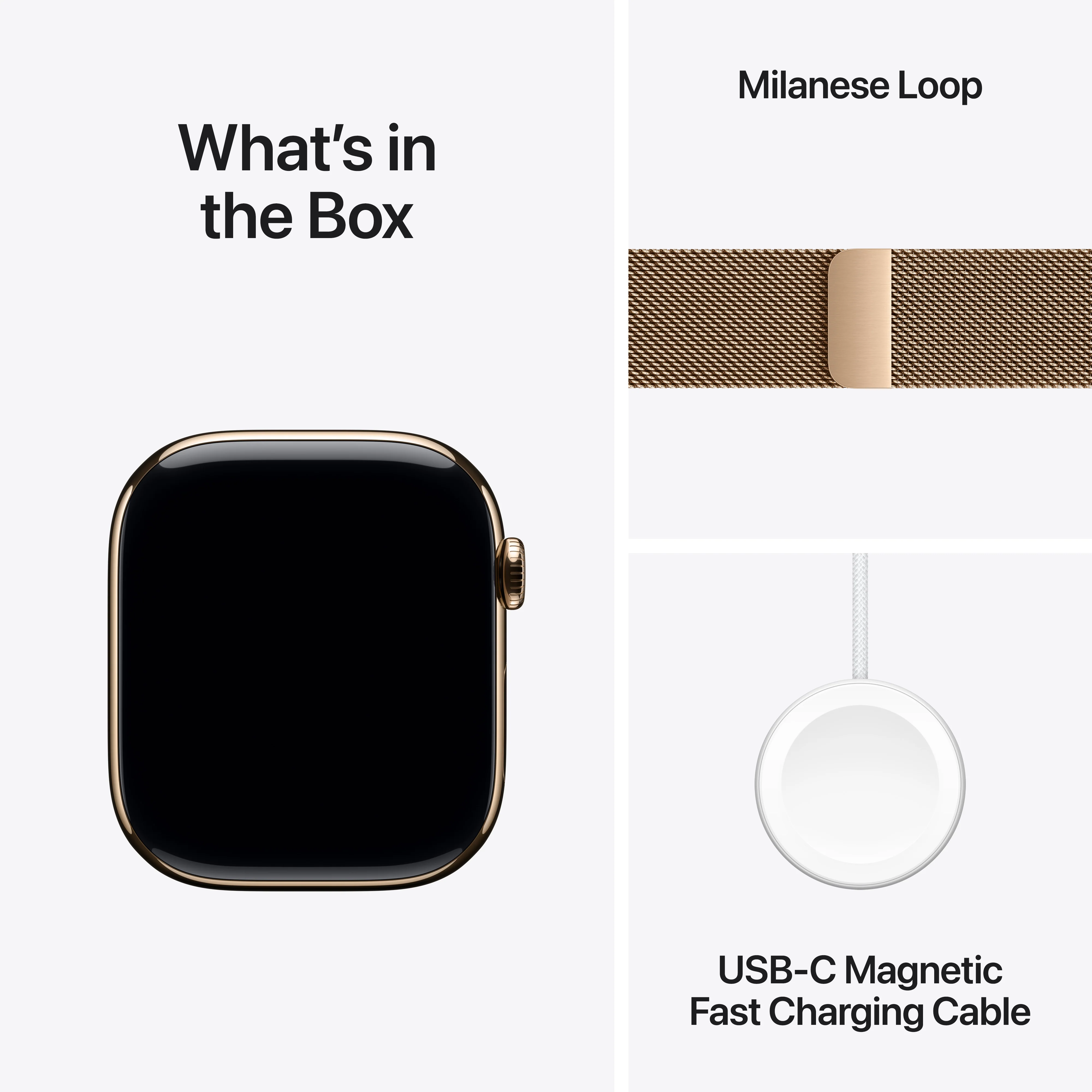 Apple Watch Series 10 GPS + Cellular 42mm Gold Titanium Case with Gold Milanese Loop, MX083QA/A - Image 9