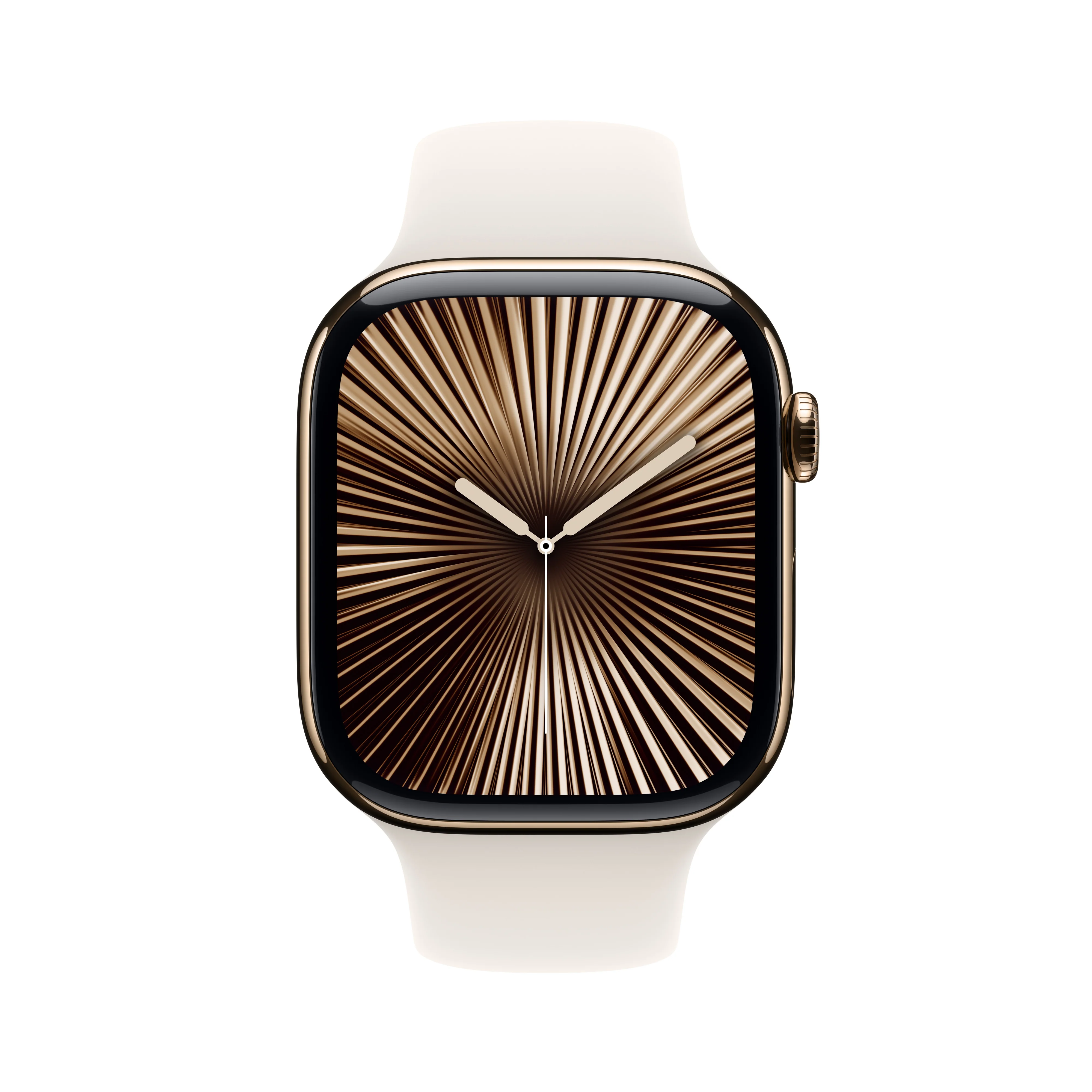 Apple Watch Series 10 GPS + Cellular 46mm Gold Titanium Case with Starlight Sport Band - M/L, MWYY3QA/A - Image 2
