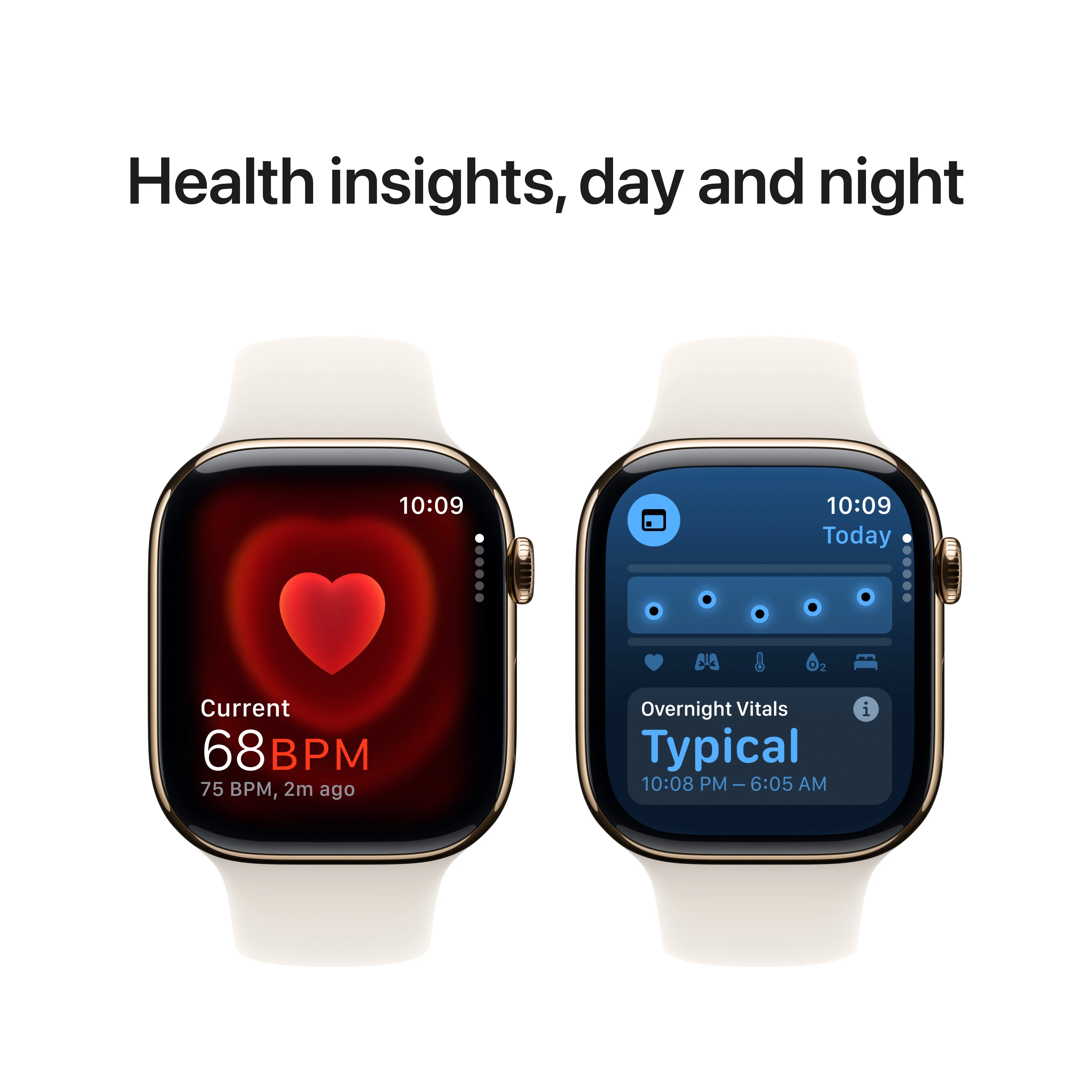 Apple Watch Series 10 GPS + Cellular 46mm Gold Titanium Case with Starlight Sport Band - M/L, MWYY3QA/A - Image 5
