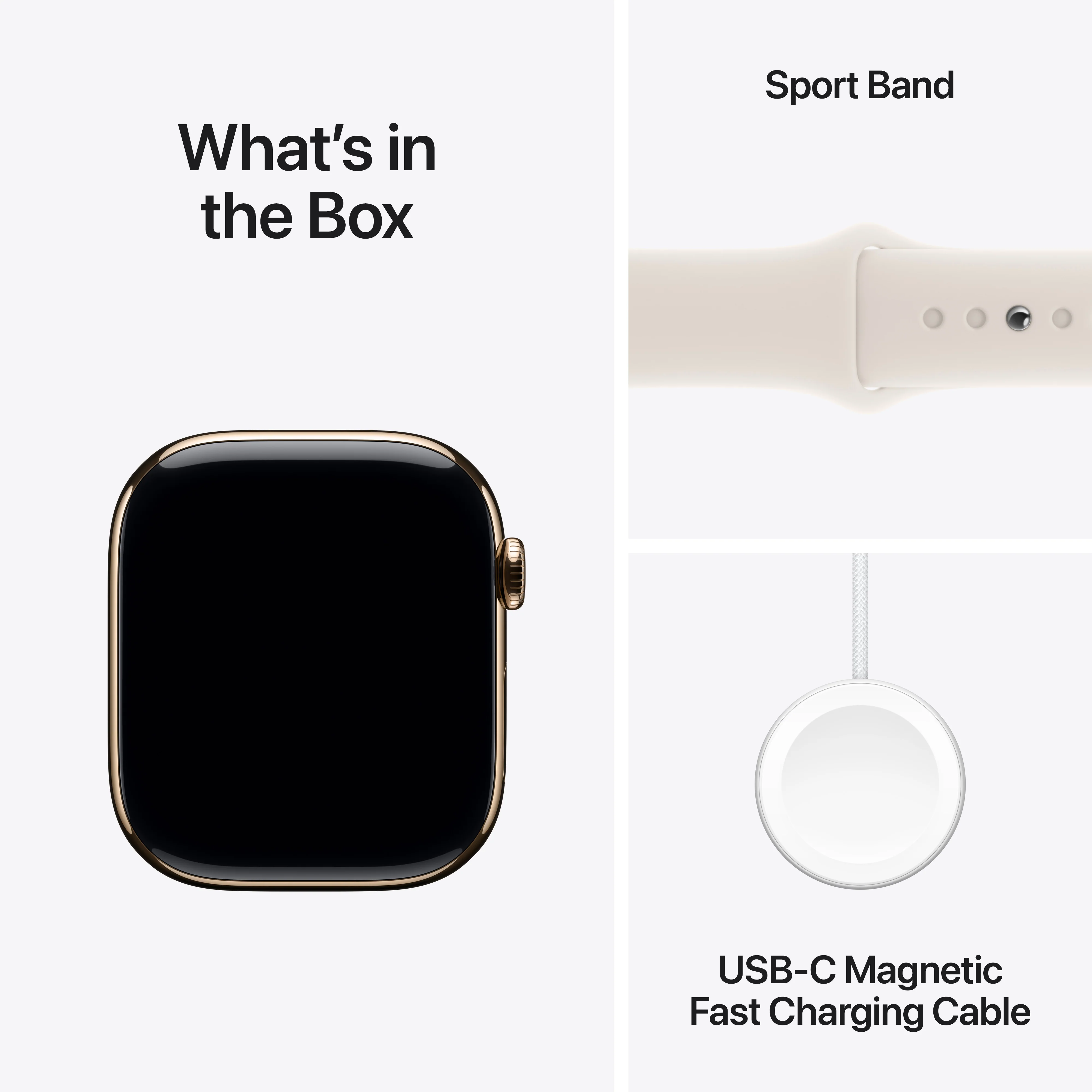 Apple Watch Series 10 GPS + Cellular 46mm Gold Titanium Case with Starlight Sport Band - M/L, MWYY3QA/A - Image 9