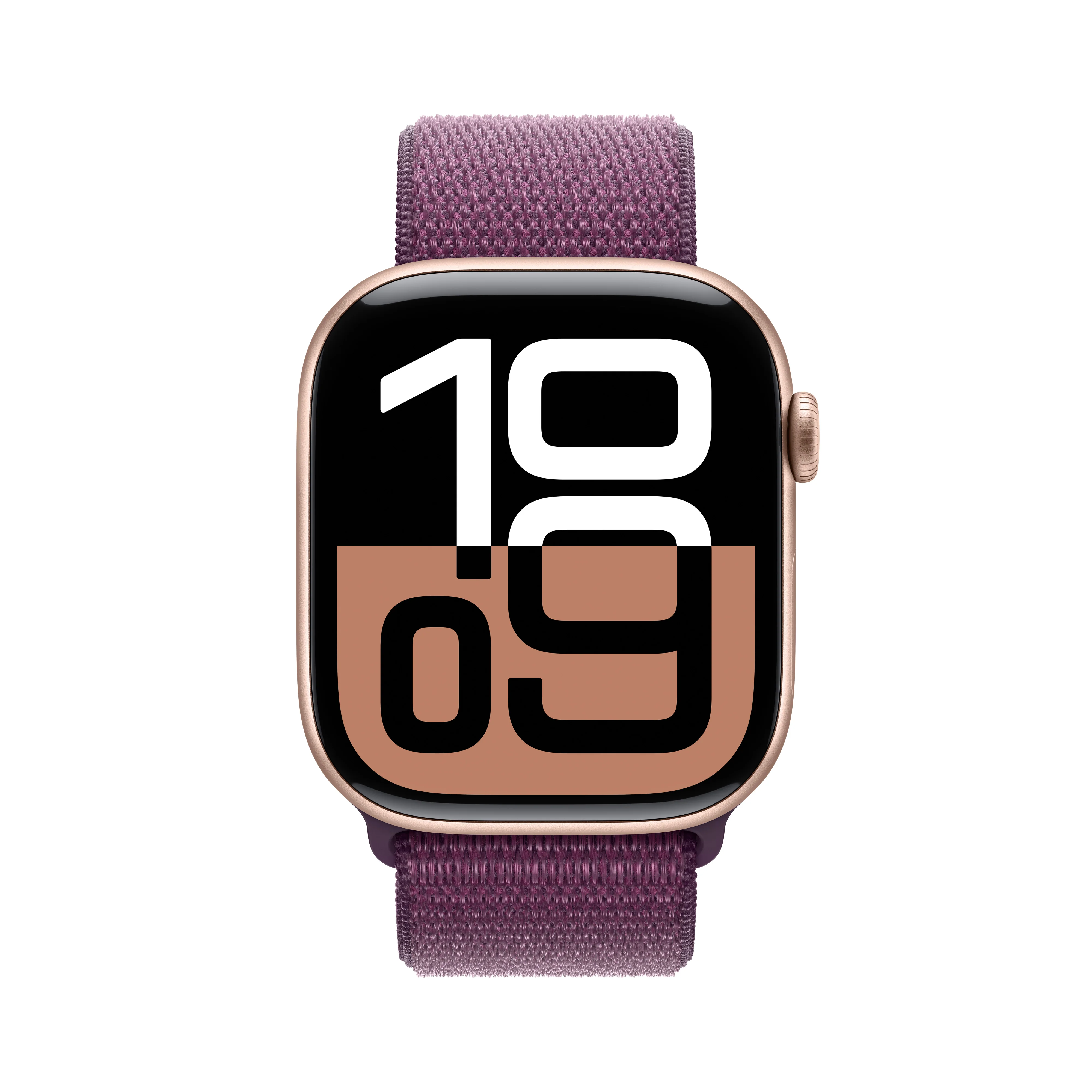 Apple Watch Series 10 GPS + Cellular 46mm Rose Gold Aluminium Case with Plum Sport Loop, MWY83QA/A - Image 2