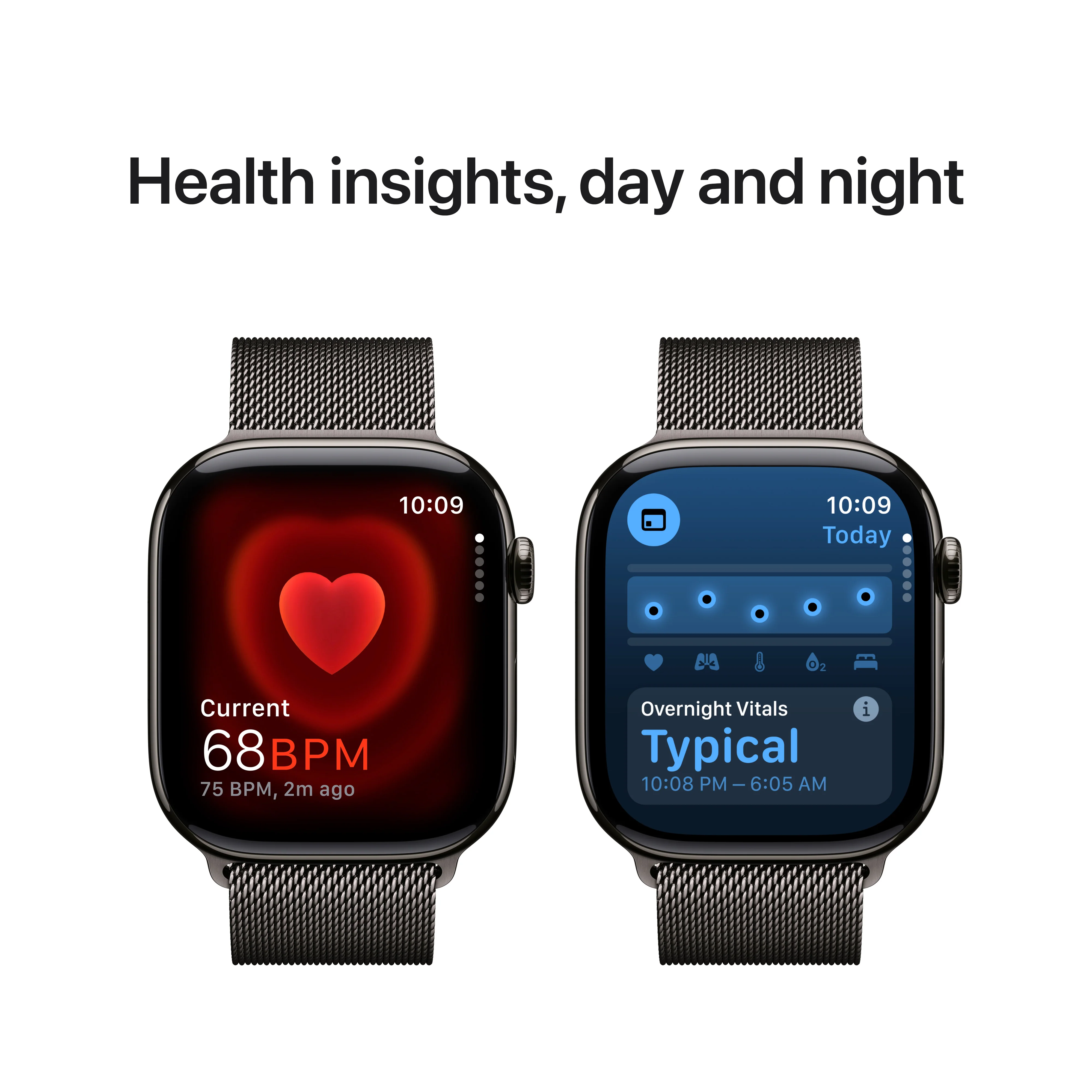 Apple Watch Series 10 GPS + Cellular 46mm Slate Titanium Case with Slate Milanese Loop - S/M, MC7R4QA/A - Image 5