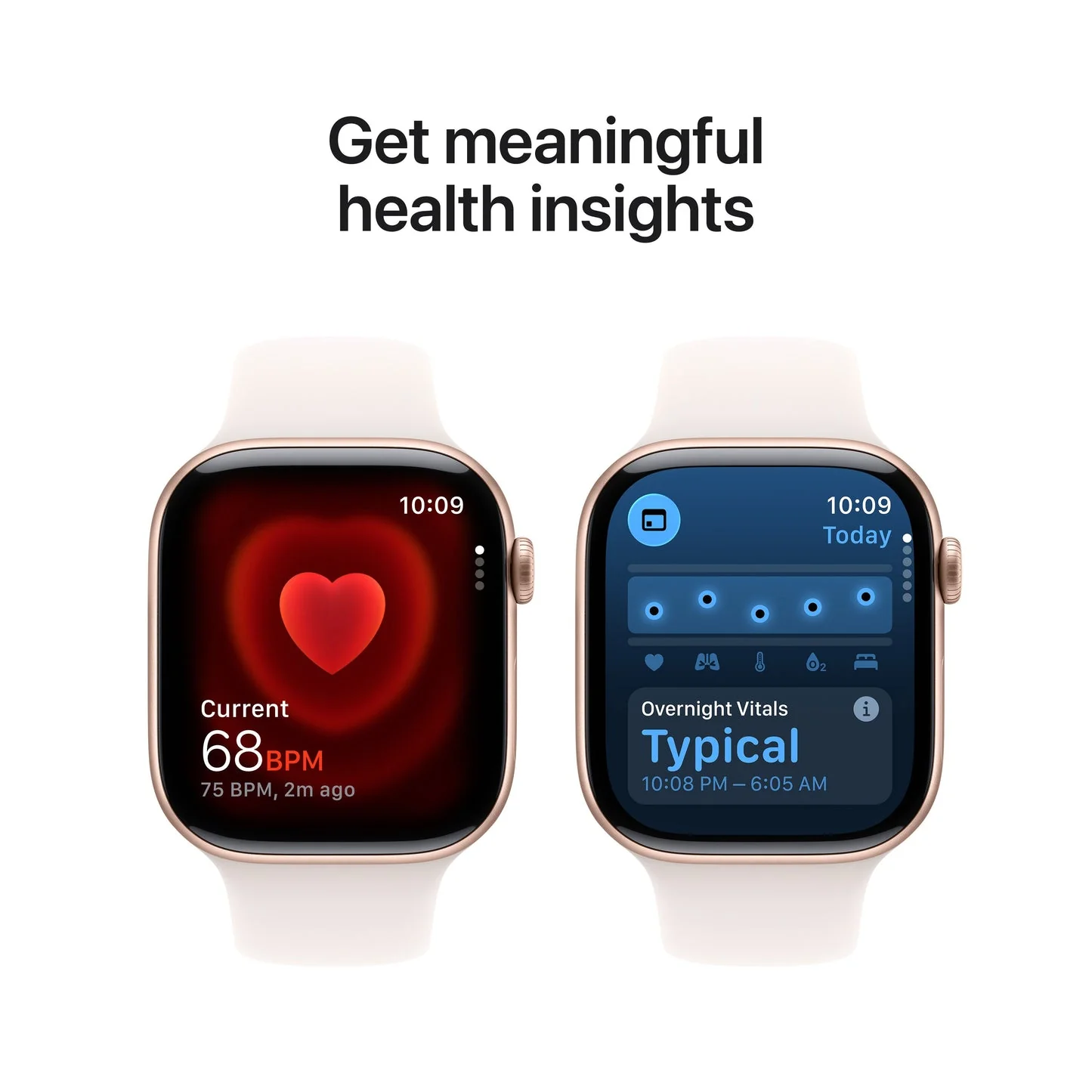 Apple Watch Series 11 GPS 42mm, Rose Gold Aluminium Case with Light Blush Sport Band, S/M - Image 5