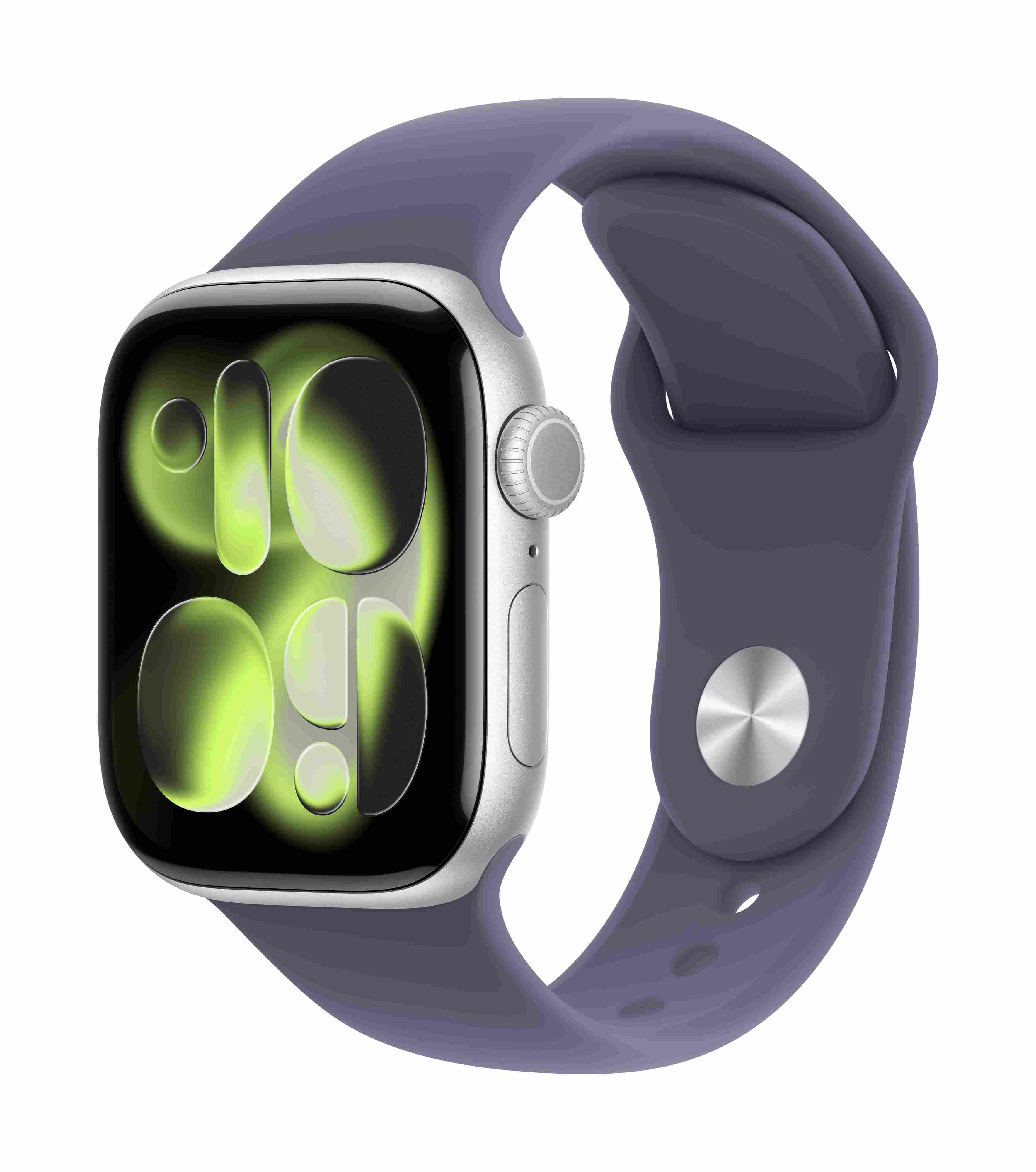Apple Watch Series 11 GPS + Cellular 42mm, Silver Aluminium Case with Purple Fog Sport Band, M/L