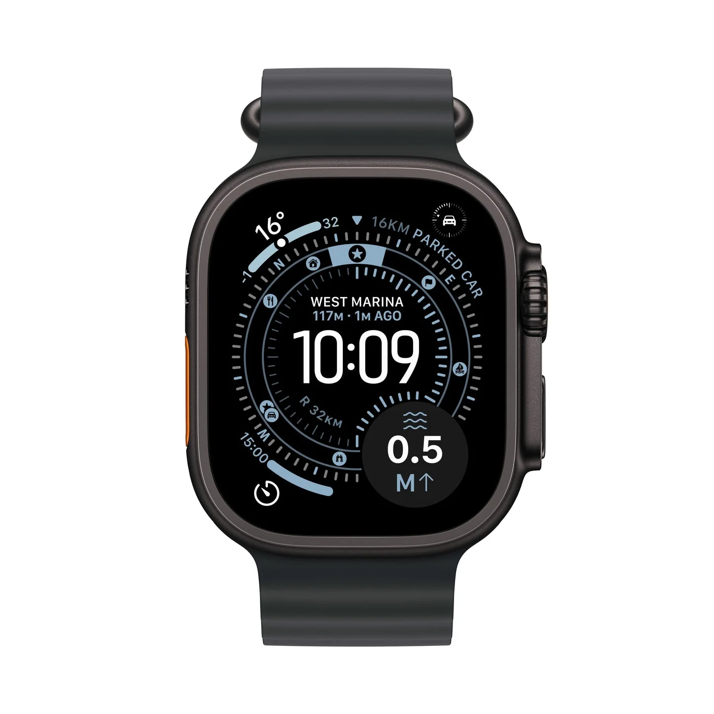 Apple Watch Ultra 3 GPS + Cellular 49mm, Black Titanium Case with Black Ocean Band - Image 2