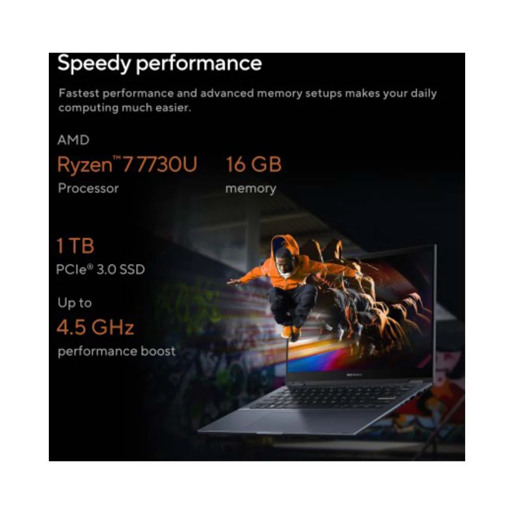 ASUS Vivobook S 14 Flip 14-Inch Ryzen 7-7730U 16GB RAM/1TB SSD AMD Radeon Quiet Blue - Image 3