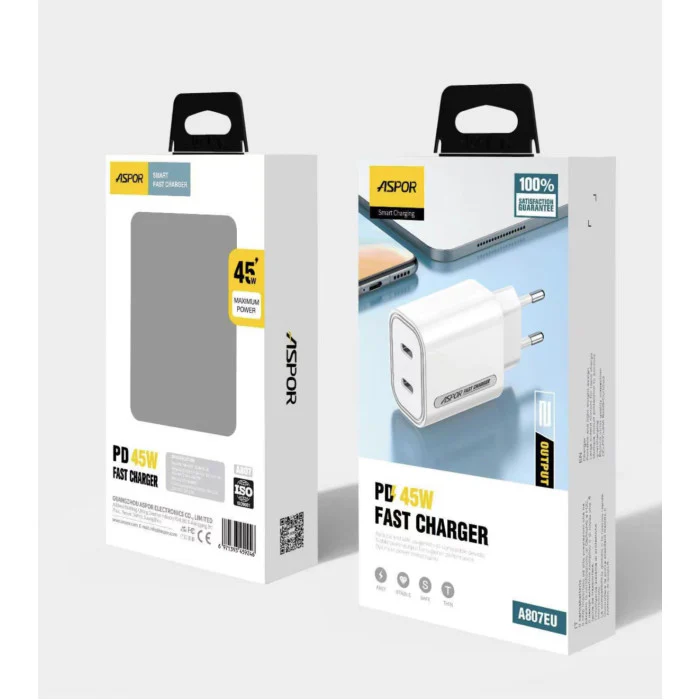 ASPOR A807 45W DUAL FAST CHARGER - Image 2