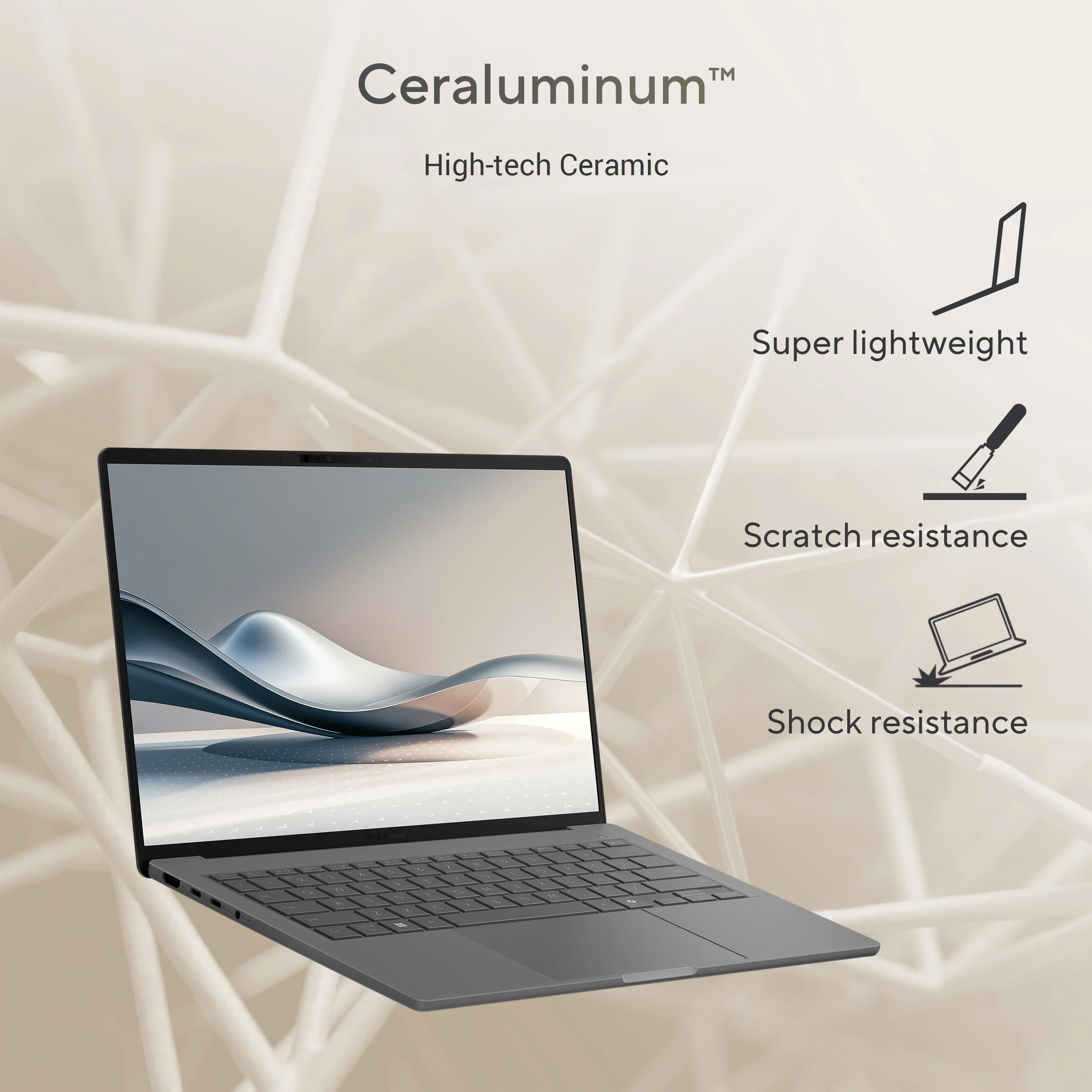 Asus Zenbook A14 Notebook, 12 CORE Hamoa Snapdragon X Elite X1E 78 100, 32GB RAM, 1TB Storage, 14-inch WUXGA (1920 x 1200) OLED 16:10, Qualcomm Hexagon NPU Graphics up to 45TOPS, Win 11 Home, Zabriskie Beige - Image 11