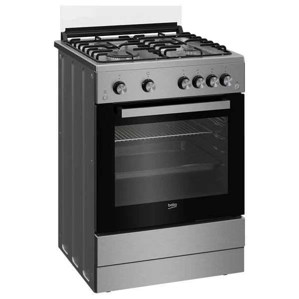 Beko Gas Cooker, 60 CM, 1 Year Warranty, Inox, FSHT61121DXL