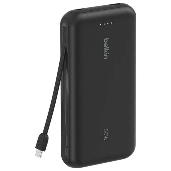 Belkin 20000mAh Power Bank PD 30W with Built-in USB-C Cable – Black - Image 2