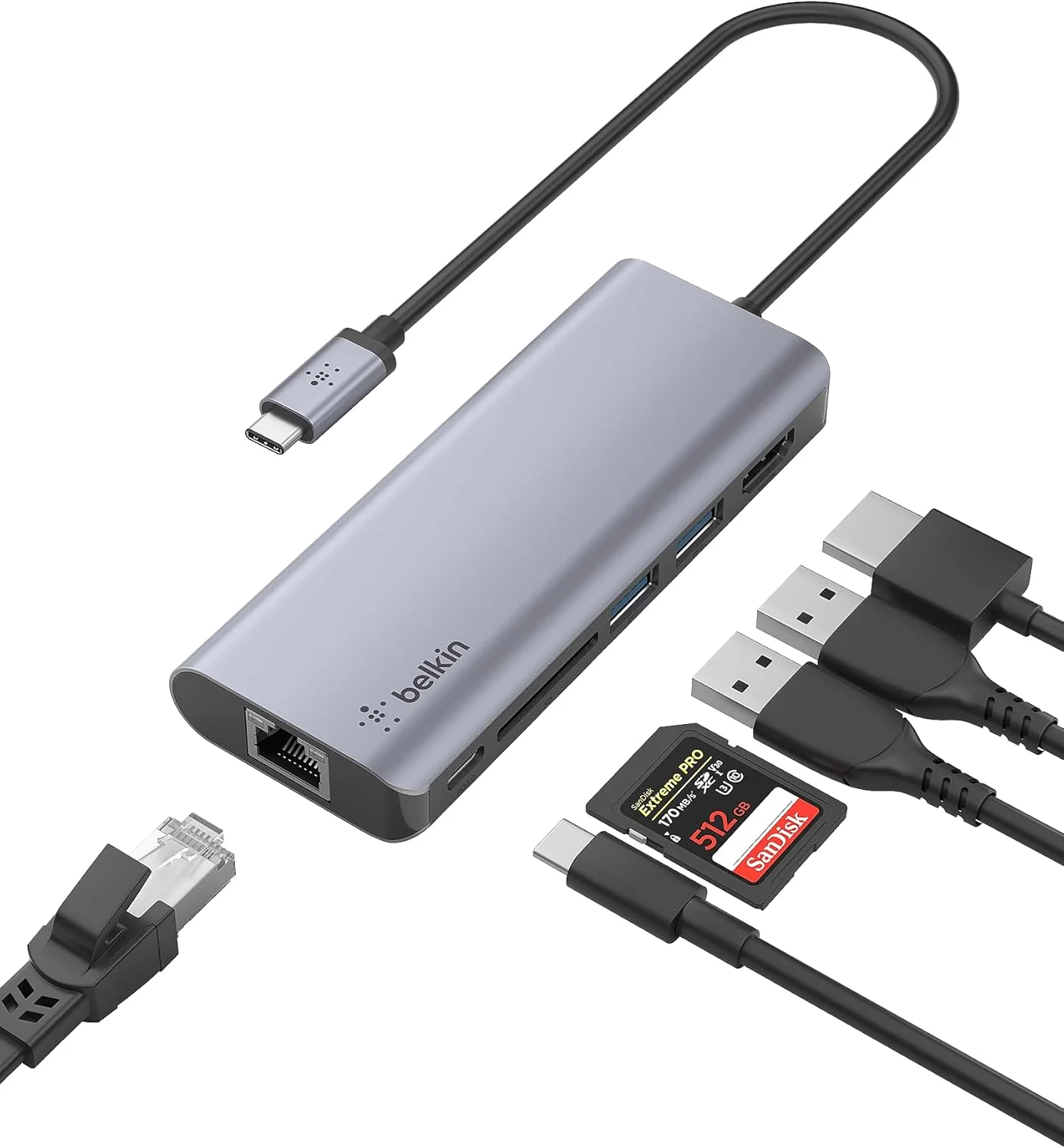 Belkin 6-in-1 USB-C Multiport Hub with HDMI PD 100W – Laptop Dock Adapter - Image 2