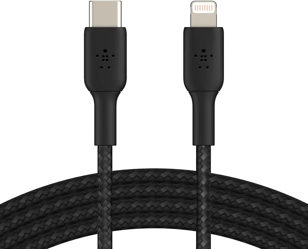 Belkin Braided Lightning to USB-C Cable 2M – Fast Charging Cable – Black - Image 2