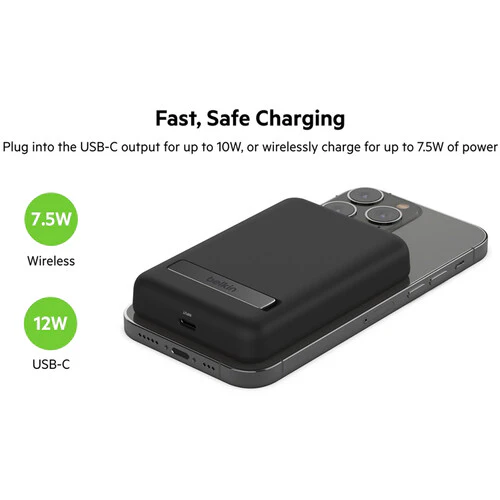 Belkin Magnetic Wireless Power Bank 5000mAh with Stand – Black - Image 2
