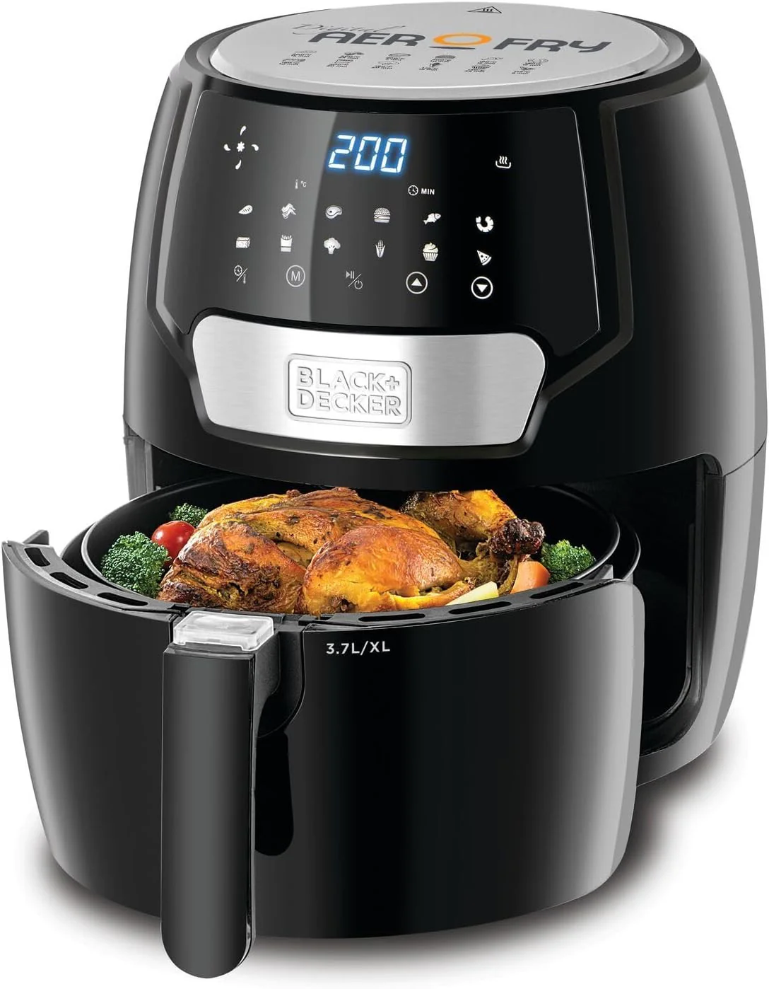 Black + Decker 13-in-1 Air Fryer , Digital Aero Fry, 1500 Watt, 60 Mins Timer, From 80 to 200 Degree Celsius, Black, AF4037-B5 - Image 5
