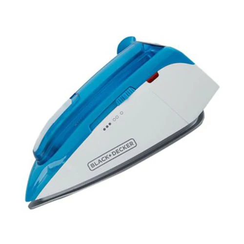 Black + Decker Dual Voltage Travel Steam Iron 1085W Blue/White - Image 3