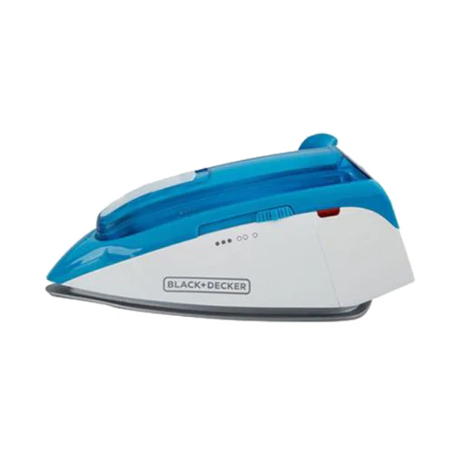 Black + Decker Dual Voltage Travel Steam Iron 1085W Blue/White - Image 4
