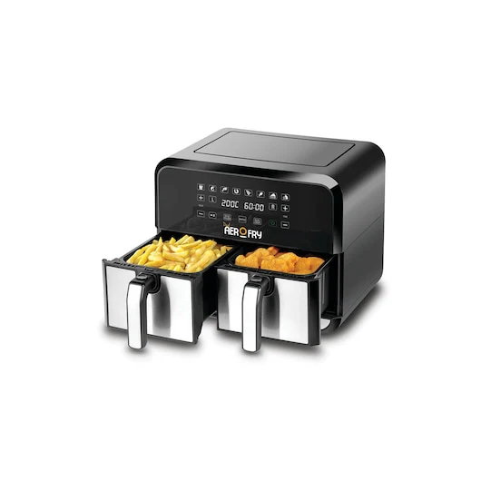BLACK+DECKER Dual Air Fryer,1700W, 4L + 4L, Stainless Steel Finish, DZAF1700-B5 - Image 5