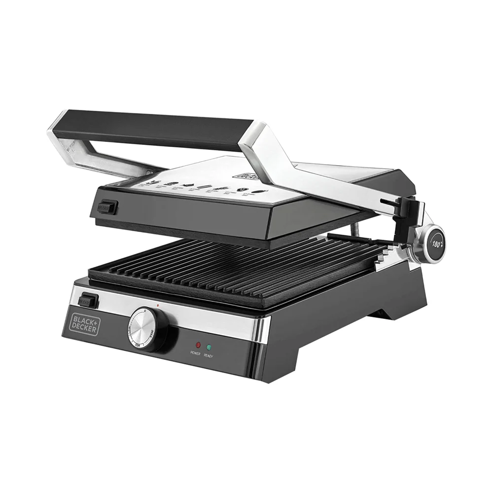 Black + Decker Family Health Contact Grill 2000W Black/Silver