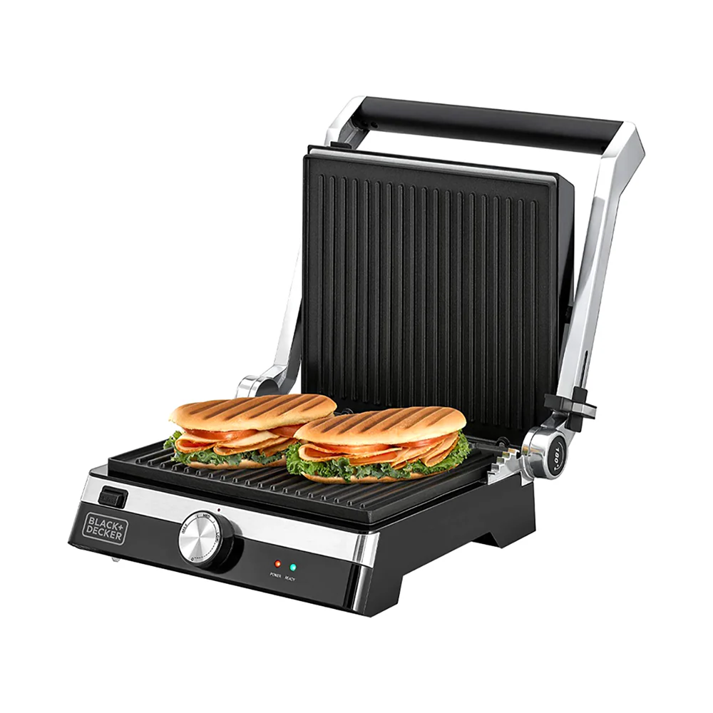 Black + Decker Family Health Contact Grill 2000W Black/Silver - Image 3