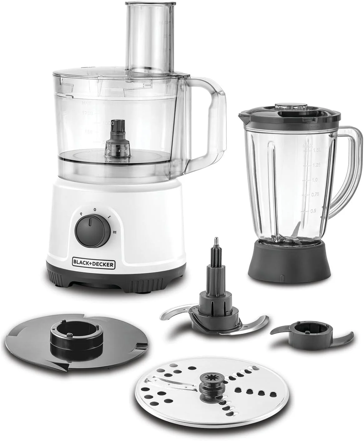 Black + Decker Food Processor, 800W, 24 function, White, FX822-B5