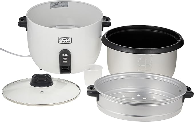 Black+Decker Rice Cooker 1100W, White, 2.8 Litres, Rc2850-B5 - Image 2