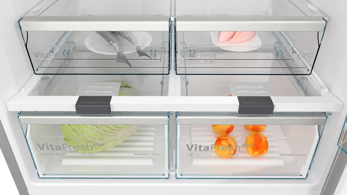 Bosch Series 6 Top Mount Refrigerator 641 Liters, Brushed Steel – KDN86HIE0M - Image 5