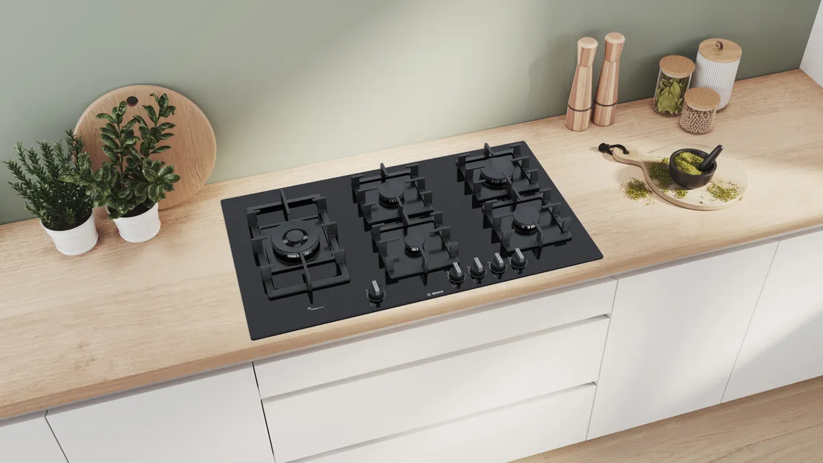 Bosch Series 6 gas hob 90 cm Tempered glass, Black, PPS9A6B90M - Image 4