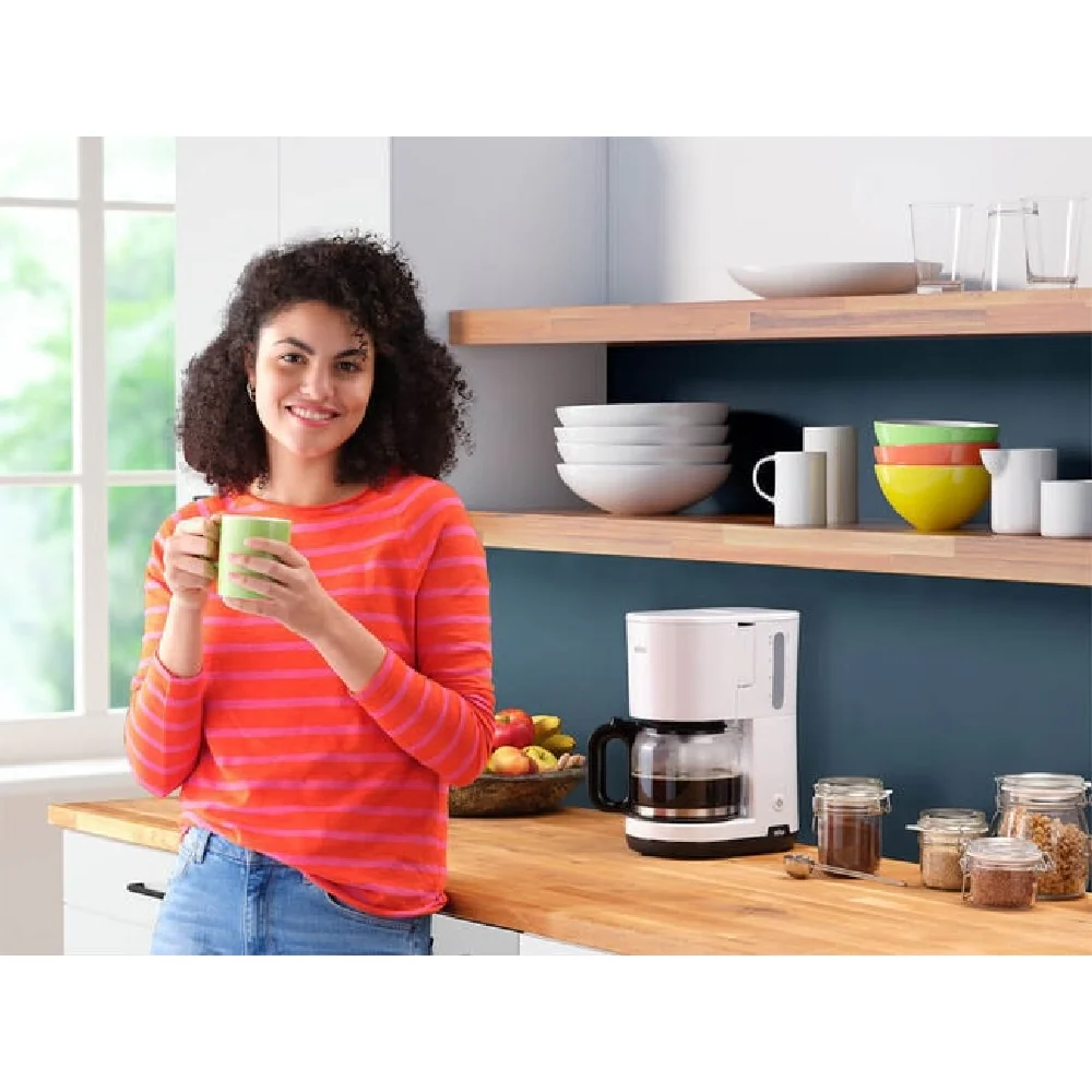 Braun Breakfast1 Filter Coffee Maker AromaCafe OptiBrew System Automatic Shut Off Coffee Maker for up to 10 Cups Dishwasher Safe White, KF1100WH - Image 4