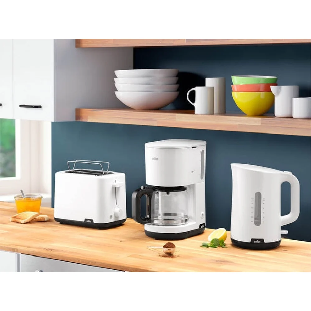 Braun Breakfast1 Filter Coffee Maker AromaCafe OptiBrew System Automatic Shut Off Coffee Maker for up to 10 Cups Dishwasher Safe White, KF1100WH - Image 5