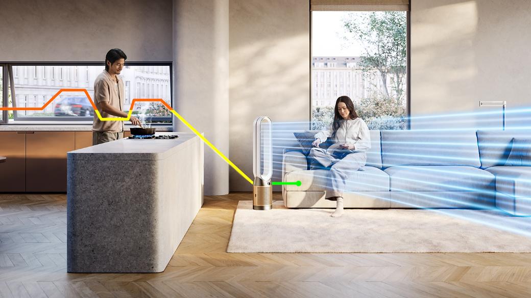 Dyson PC2 De-NOx Purifier Cool TP12, White/Gold, HEPA H13 Filter - Image 3