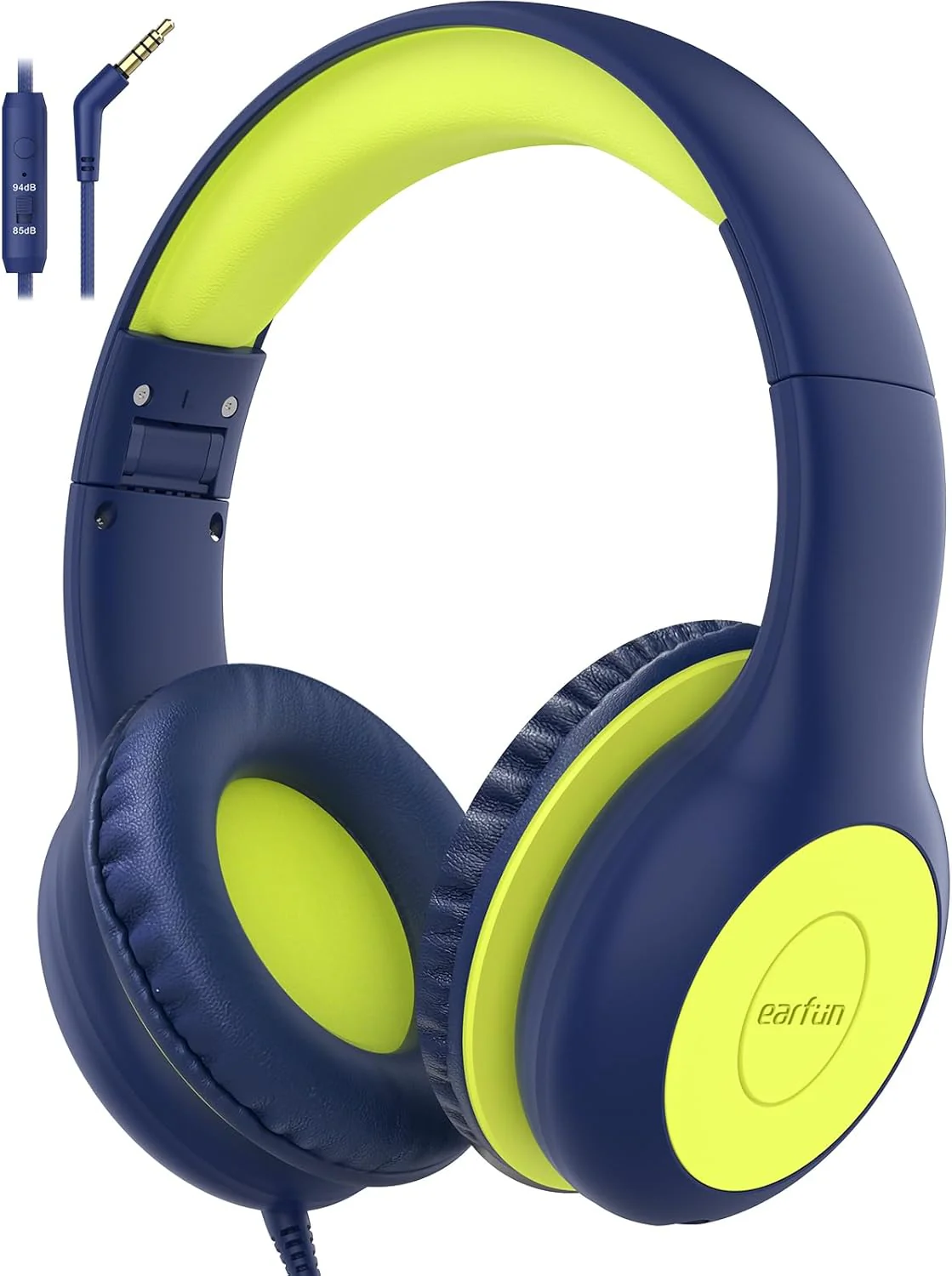 EarFun Kids Headphones with Mic, Wired Headphones Kids 85/94dB Volume Limit, Sharing Function, Stereo Sound Adjustable Headband Children Headphone for School/Travel/Phone/Tablet