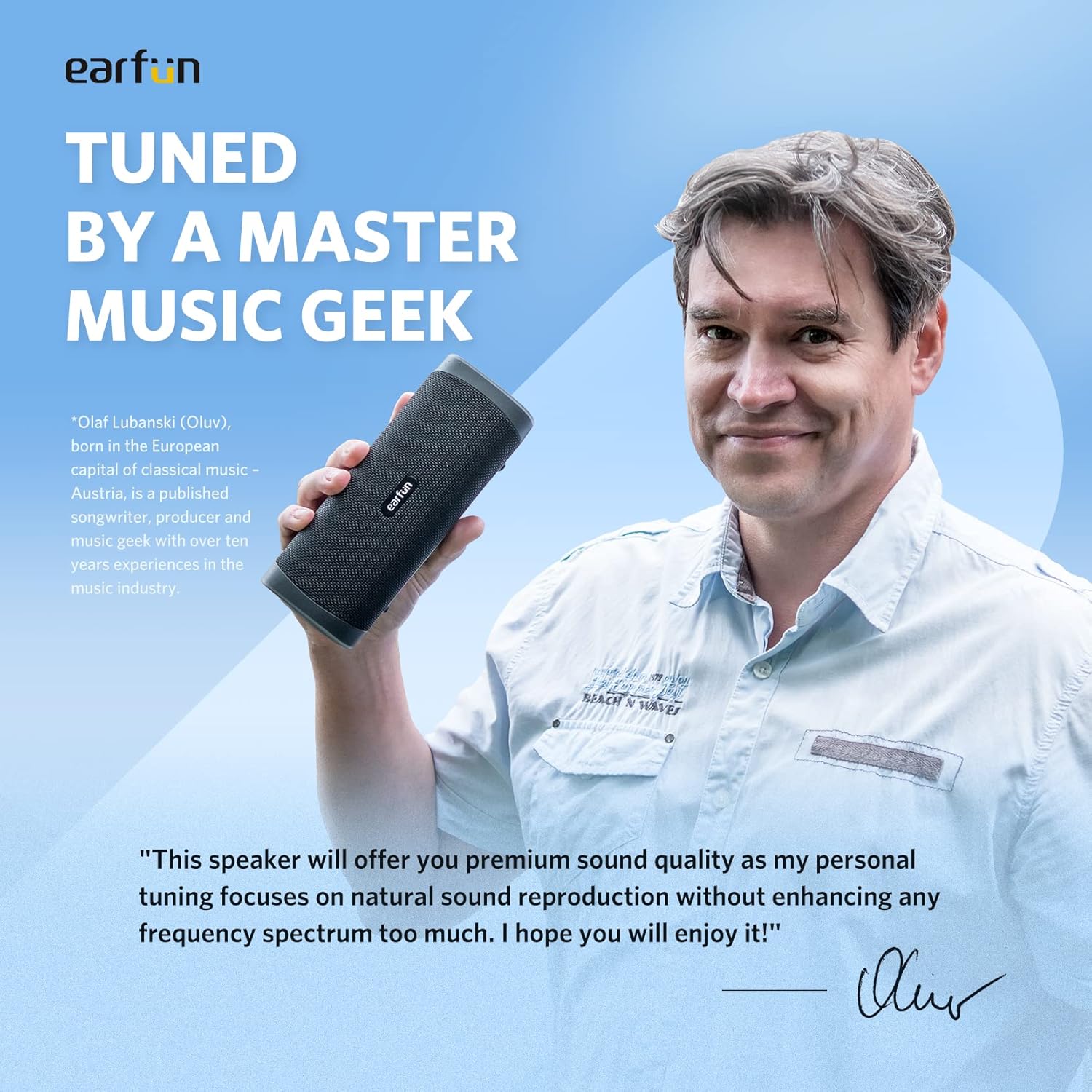 EarFun UBOOM L Bluetooth Speaker, Portable Speaker 28W Loud Stereo Sound, Rich Bass, IP67 Waterproof & Dustproof, Dual Pairing, Built-in Mic, Low Latency, Wireless Speakers for Party, Indoor & Outdoor - Image 2
