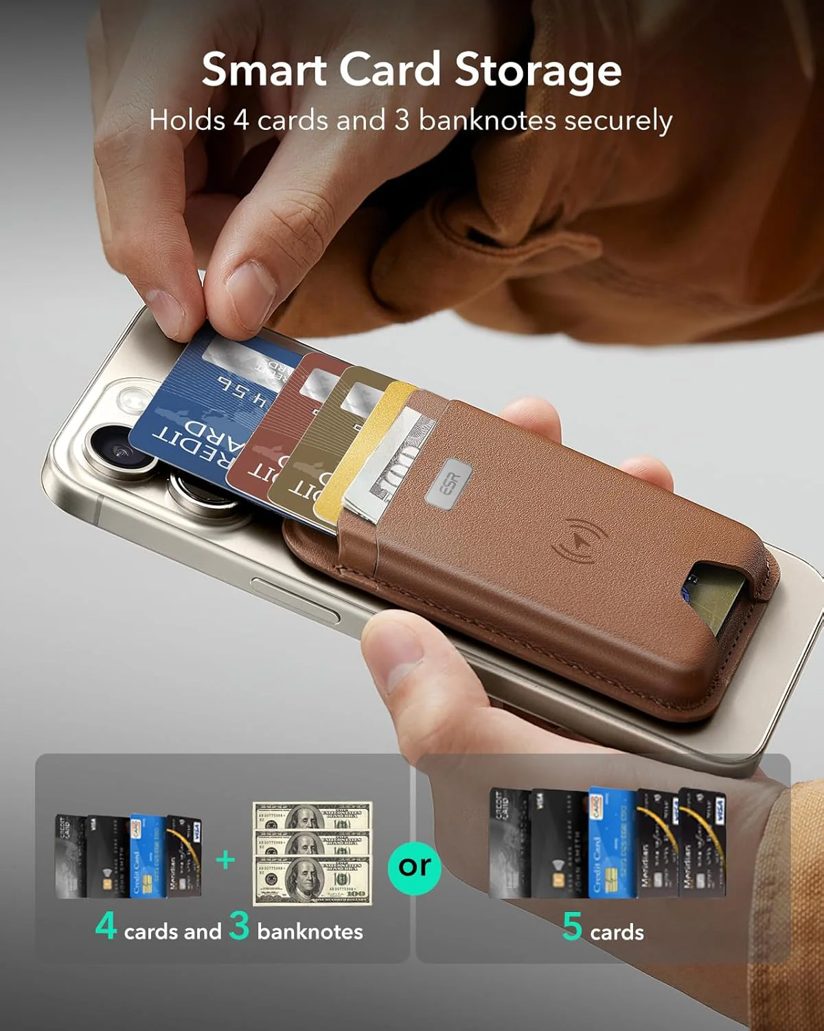 ESR Magnetic Wallet Boost Caramel Brown - Image 3