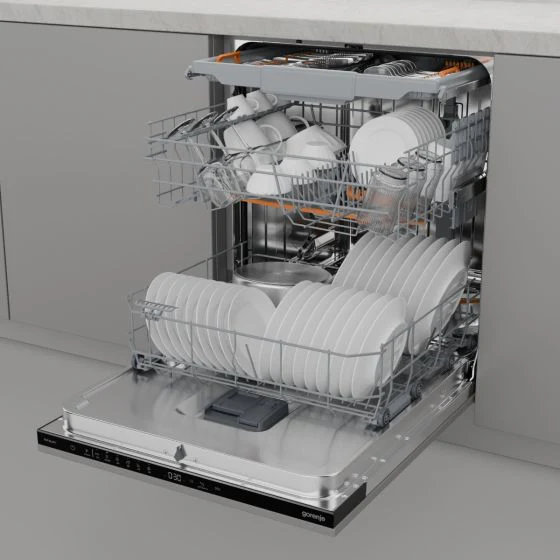 Gorenje Fully Integrated Built-In Dishwasher, 16 Place Settings, White, GV16D5 - Image 4