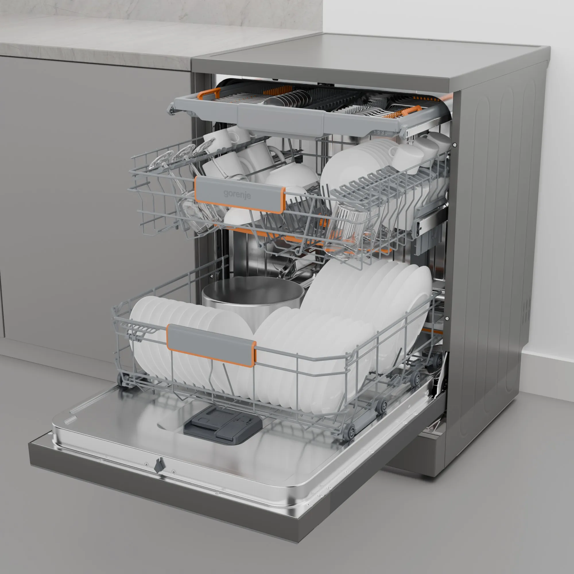 Gorenje 16 Place Settings Dishwasher, 60cm, Wi-Fi, Grey, GS673B90X - Image 5