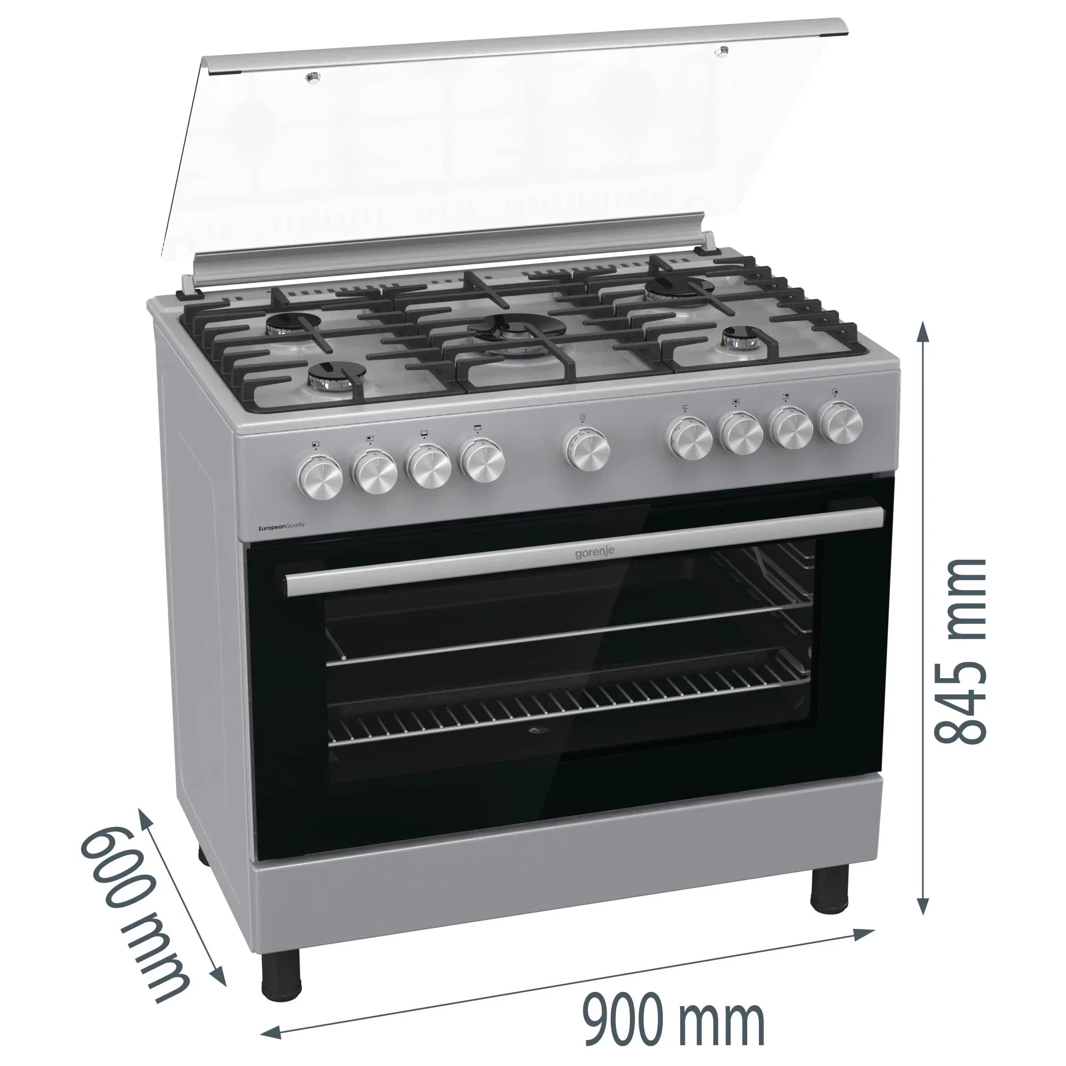 Gorenje 5-burner 90cm Gas Cooker, Stainless Steel Finish, GGI9B20S - Image 6