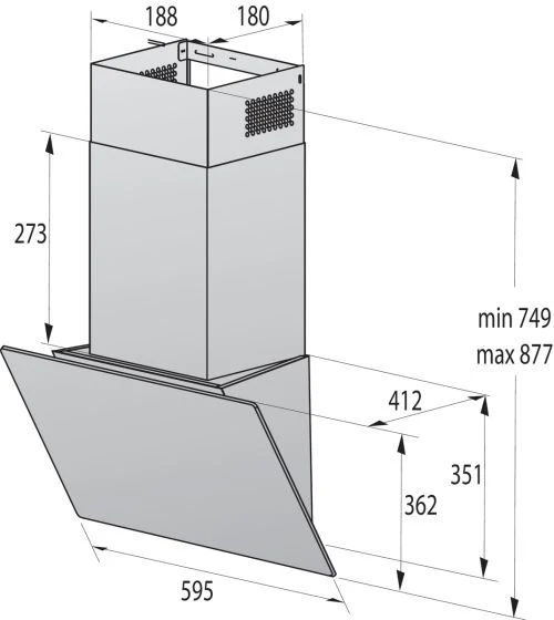 Gorenje Built-In Inclined Chimney Hood, 60 cm, Black, WHI644EB - Image 6