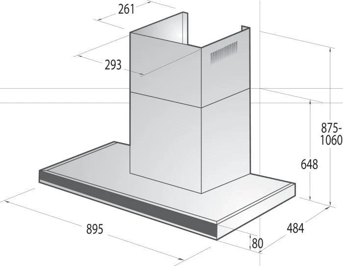 Gorenje Built-In Chimney Hood, T-shape, 90cm, Black, WHT944EBG - Image 5