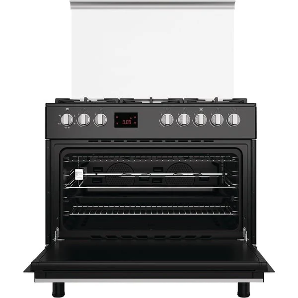 Gorenje, GGI9C20B, 90 cm Freestanding Gas Cooker, 105 Litres Multifunction Oven with Fan, Cast Iron Pan Support, One Hand Ignition, Catalytic Self Cleaning oven sides, Matt Black, 1 Year Warranty - Image 3