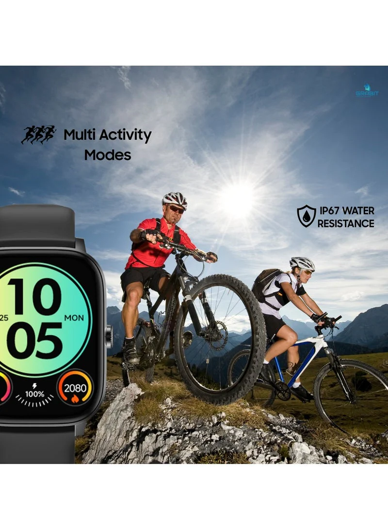 Grabit G-Crew Bluetooth Calling Smart Watch 2.01 Inch Black - Image 2