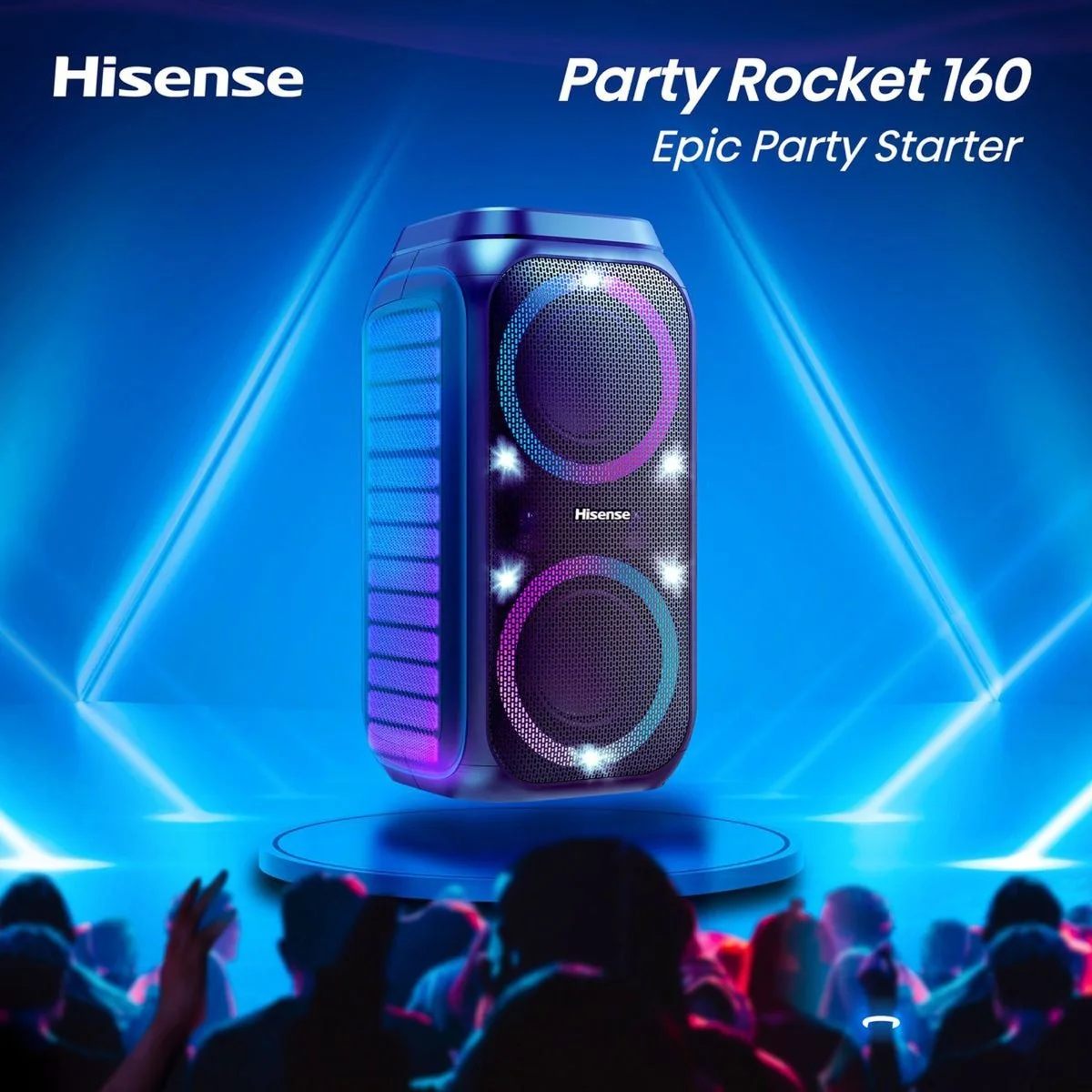 Hisense Portable Bluetooth Party Speaker, 160W, 12Hr Battery, IPX4 – Party Rocket 160 - Image 7