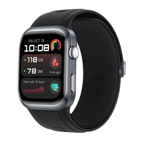 Huawei Watch D2,55020DAD, Black with Black Fluoroelastomer Strap