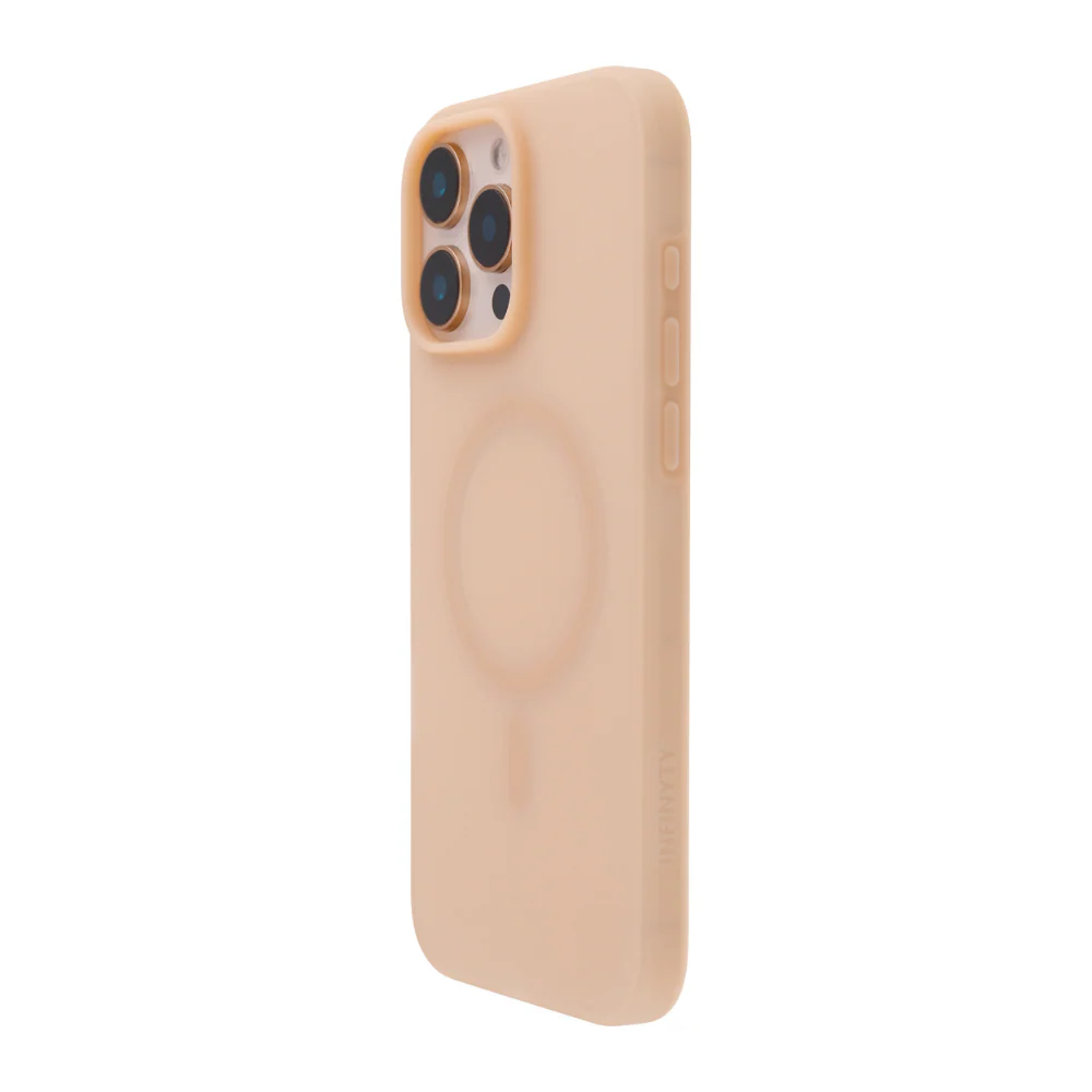 Infinyty Airify Ultra-Thin Semi-Transparent Silicone MagSafe Case iPhone 16 Pro, Sand - Image 2