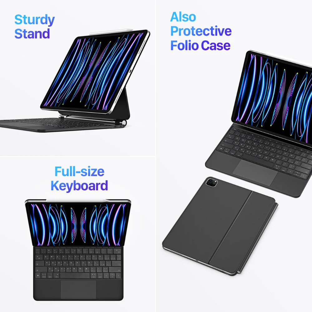 Infinyty Cipher-II Keyboard for iPad 13-inch English/Arabic Keyboard, Black - Image 11