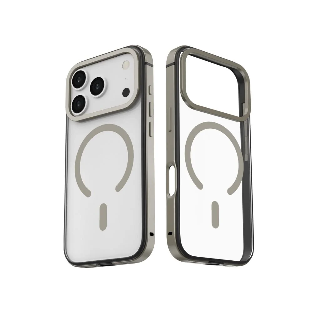 Infinyty Cirra Clear Case with Metallic Accents iPhone 17 Pro Max, Natural Titanium - Image 2