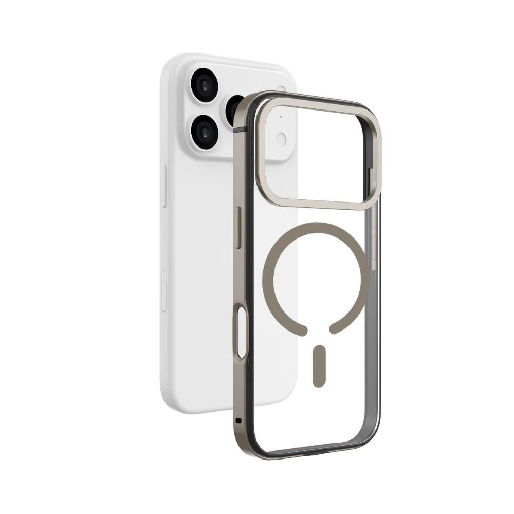 Infinyty Cirra Clear Case with Metallic Accents iPhone 17 Pro Max, Natural Titanium - Image 5